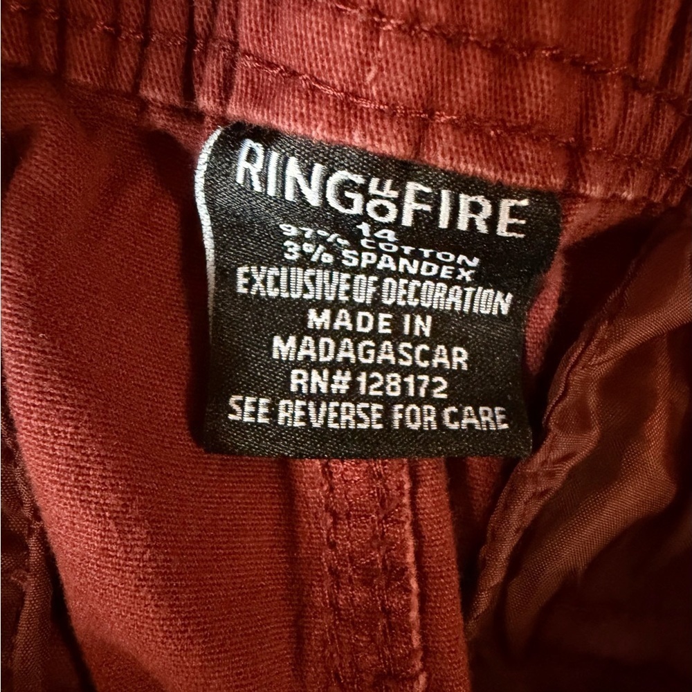 Ring of Fire Burgundy Cargo Joggers for Kids - Picture 4 of 5
